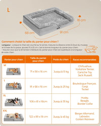 Cuccia per cani cuccia ortopedica per animali domestici schiuma a nido d'ape bordi imbottiti rialzati rivestimento in peluche sfoderabile con motivi rosa 91 x 68 x 16 cm grigio tortora 12_0006814