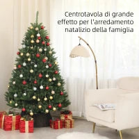 Albero di Natale Artificiale da 195 cm con 1838 Rami con Base in Acciaio per Interni, Verde