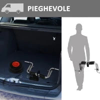 Carrello per Kayak e Canoa Pieghevole in Alluminio con Imbottiture Antiscivolo