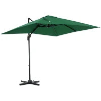 Ombrellone da Giardino a Manovella 2.5x2.5  m con Rotazione 360° e Parasole Regolabile, Verde