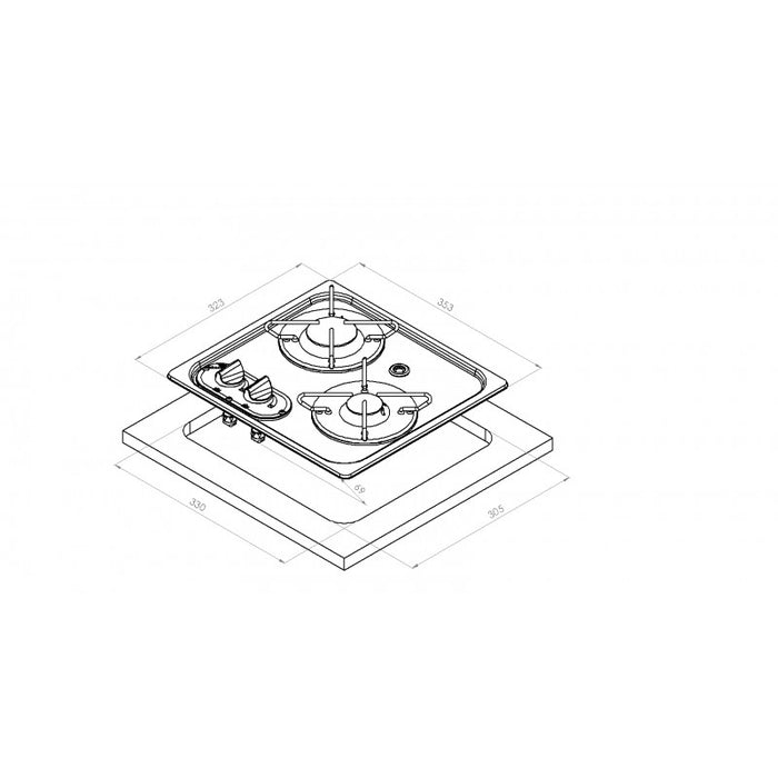 PIANOCOTTURA ACCIAIO 2 FUOCHI