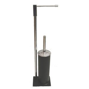 PIANTANA CON PORTAROTOLO E SCOPINO EASY NERO OPACO - 500045 