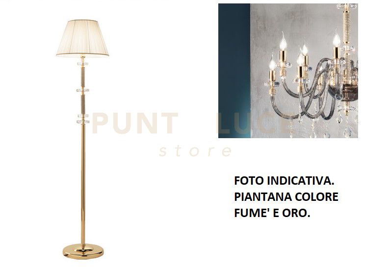 PIANTANA DIDO 1 LUCE FUME' E ORO ATTACCO  E27 D.45CM