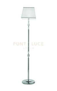 PIANTANA LIVIA CROMO,BIANCO E TRASPARENTE 1 LUCE ATTACCO E27 H.150+30CM