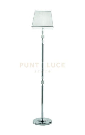 PIANTANA LIVIA CROMO,BIANCO E TRASPARENTE 1 LUCE ATTACCO E27 H.150+30CM