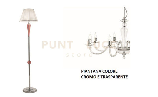 PIANTANA PAGANINI CRISTALLO/CROMO 1 LUCE ATTACCO E27 H.153+26CM