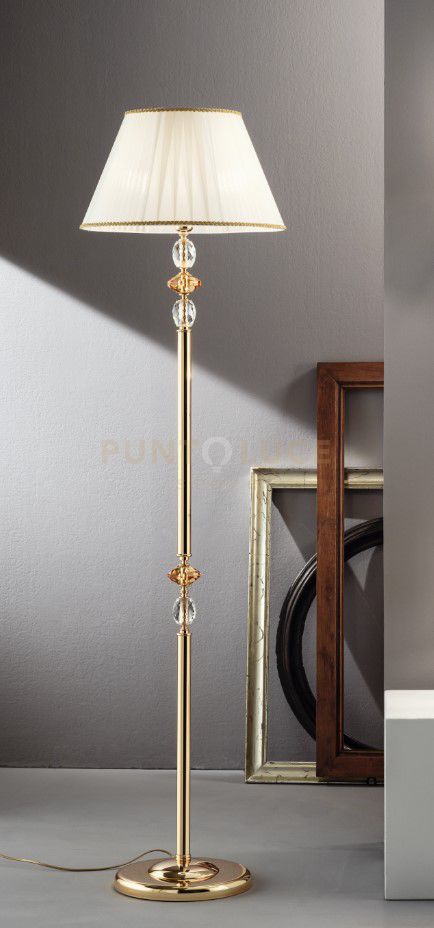 PIANTANA PATRICIA AMBRA E TRASPARENTE 1 LUCE ATTACCO E27 H.150+26CM