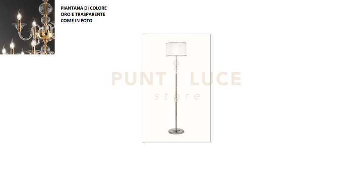 PIANTANA TEBE TRASPARENTE  E ORO 1 LUCE ATTACCO E27 D.40CM