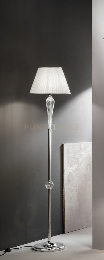 PIANTANA VILLA 1 LUCE TRASPARENTE E CROMO ATTACCO  E27