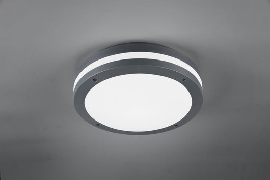 PIAVE PLAFONIERA LED 11W 1180lm, 3000K DA ESTERNO ANTRACITE CON SENSORE DI MOVIMENTO IP54 D.30CM