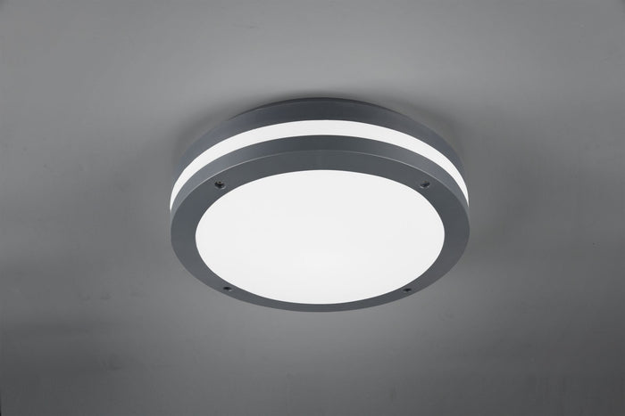 PIAVE PLAFONIERA LED 11W 1180lm, 3000K DA ESTERNO ANTRACITE CON SENSORE DI MOVIMENTO IP54 D.30CM