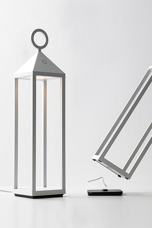 Lanterna moderna Pic Nic a led da 2,2W IP54 ricaricabile e dimmerabile h. 47cm antracite