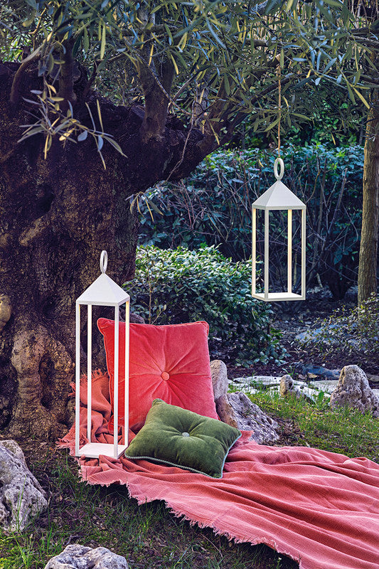 Lanterna moderna Pic Nic a led da 2,2W IP54 ricaricabile e dimmerabile h. 47cm corten