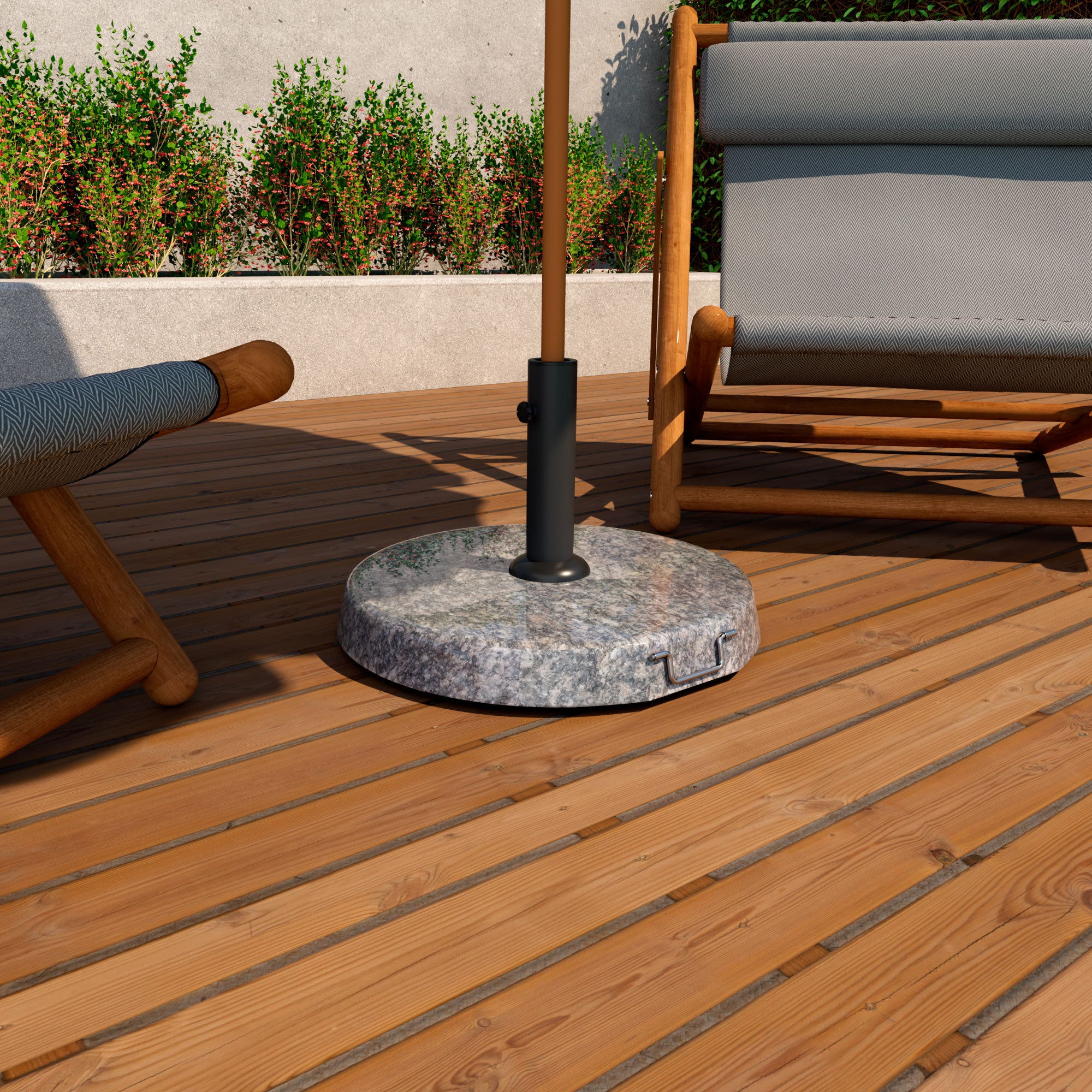 Pietra - Base per Ombrellone da Giardino Rotondo Ø45 cm 25 Kg in Pietra Grigio