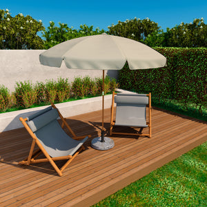 Pietra - Base per Ombrellone da Giardino Rotondo Ø45 cm 25 Kg in Pietra Grigio