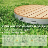 Doccia da Giardino Portatile con Altezza Fino a 4 m e Getti d'Acqua Regolabili, Effetto Legno