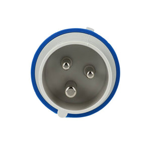 Spina mobile diritta industriale blu 2p+t 16a monofase 220v ip44 gw60004h