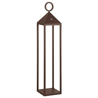 Lanterna moderna Pic Nic a led da 2,2W IP54 ricaricabile e dimmerabile h. 67cm corten