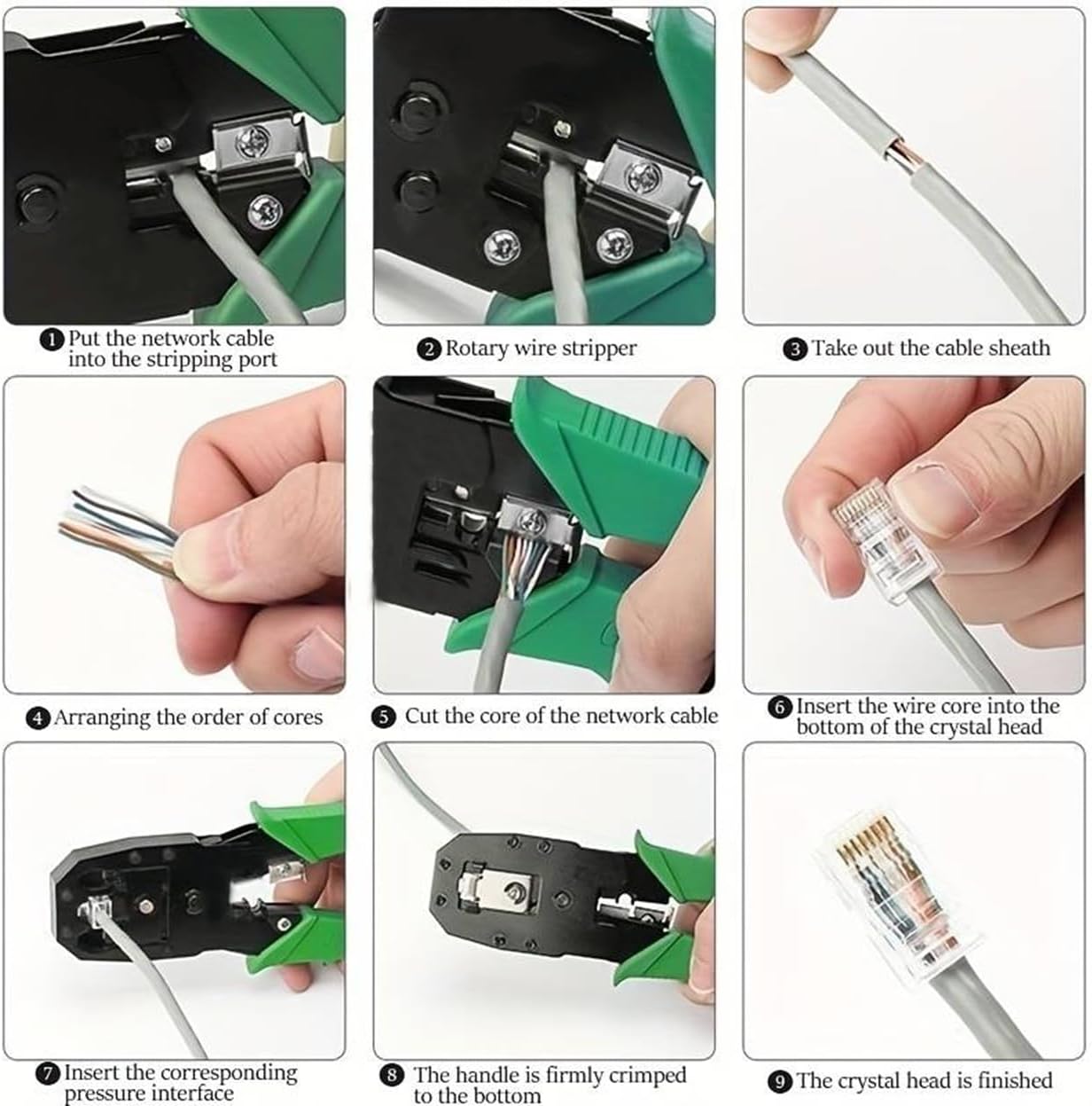 PINZA CRIMPATRICE CONNETTORI RJ45 RJ11 RJ12 LAN CAVO ETHERNET RETE RUTER PC
