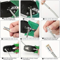 PINZA CRIMPATRICE CONNETTORI RJ45 RJ11 RJ12 LAN CAVO ETHERNET RETE RUTER PC