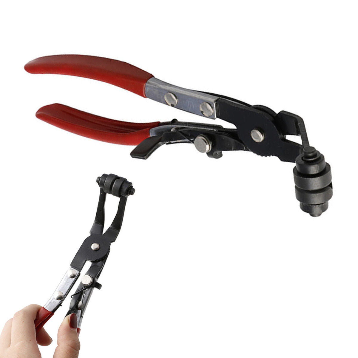 PINZA FASCETTE MORSETTI STRINGITUBI TUBO CLIC BANDA PIATTA AUTO 45° 210mm 07751