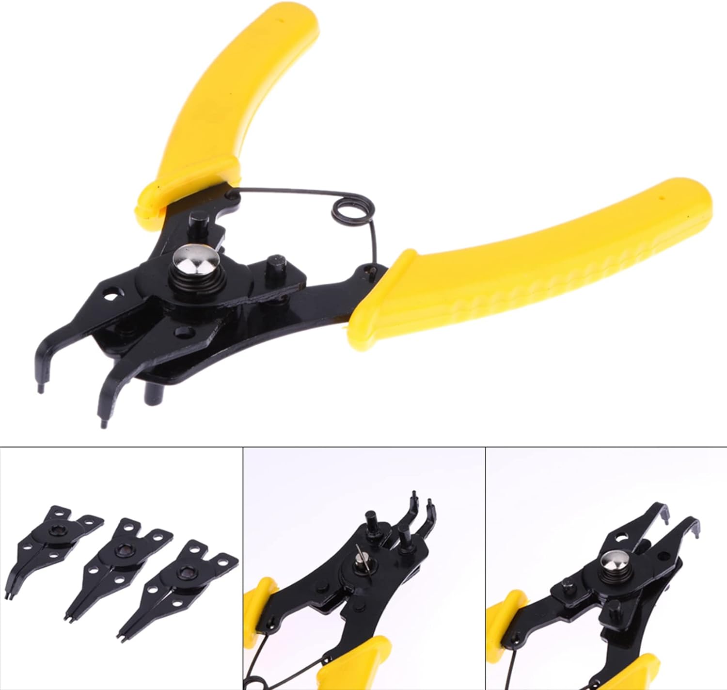 PINZA SEEGER PER FERMI APRI ANELLI ELASTICI INTERNI ESTERNI KIT SET 4 TESTE