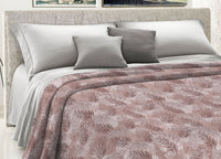 Copriletto Piquet Primavera Estate 100% Cotone Disegno Tropical Felce - Singolo - Rosa