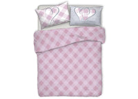 Copriletto Piquet Primavera Estate 100% Cotone Disegno Lovely Check - 1 Piazza e Mezza - Rosa