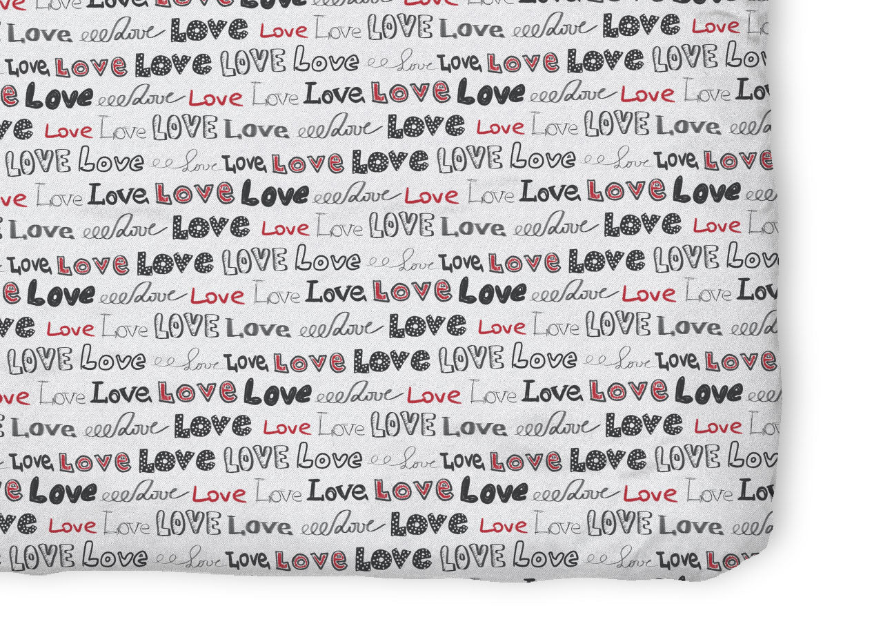 Copriletto Piquet Primavera Estate 100% Cotone Disegno Love Love Cuori - Singolo - Grigio