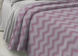 Copriletto Piquet Primavera Estate 100% Cotone Disegno 7672 Zig Zag - 1 Piazza e Mezza - Rosa