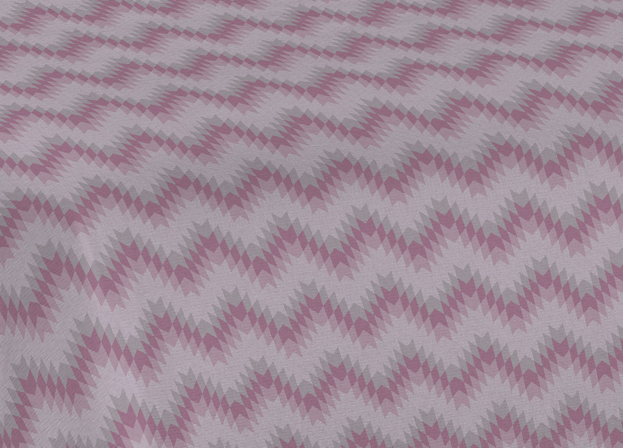 Copriletto Piquet Primavera Estate 100% Cotone Disegno 7672 Zig Zag - 1 Piazza e Mezza - Rosa