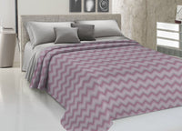 Copriletto Piquet Primavera Estate 100% Cotone Disegno 7672 Zig Zag - 1 Piazza e Mezza - Rosa
