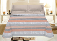 Copriletto Piquet Primavera Estate 100% Cotone Disegno Azteco - Matrimoniale - Arancio