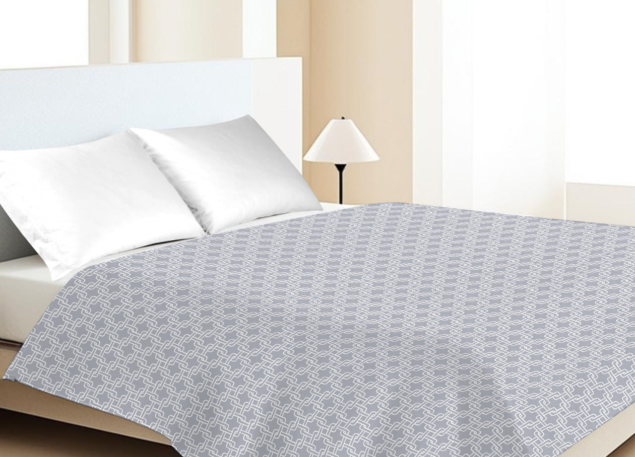 Copriletto Piquet Primavera Estate 100% Cotone Disegno Catena - Singolo - Grigio