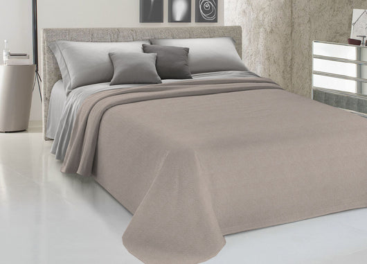 Copriletto Piquet Primavera Estate 100% Cotone Disegno Dublino Bon Bon - Matrimoniale - Beige