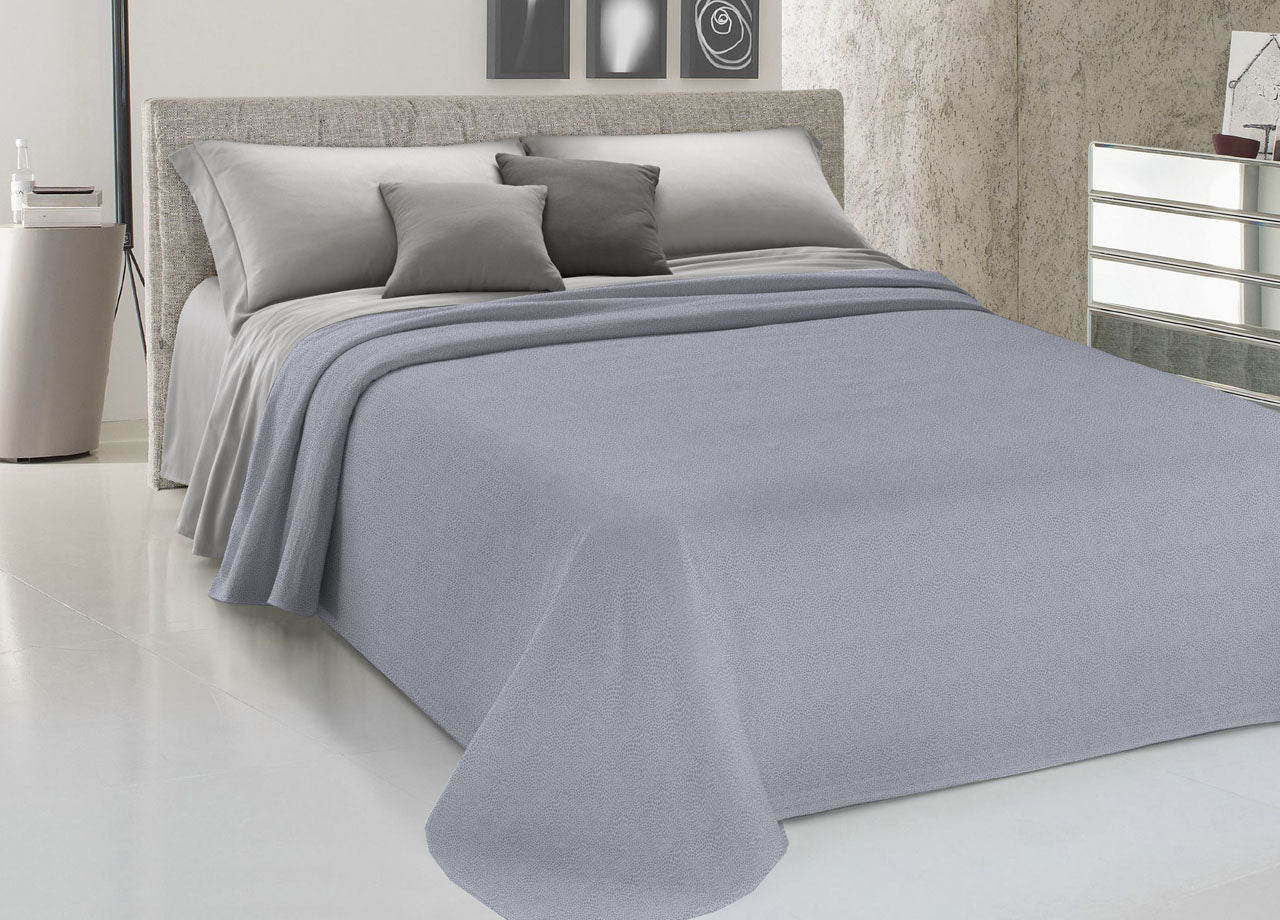 Copriletto Piquet Primavera Estate 100% Cotone Disegno Dublino Bon Bon - Singolo - Grigio