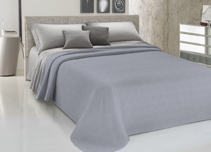 Copriletto Piquet Primavera Estate 100% Cotone Disegno Dublino Bon Bon - Matrimoniale - Grigio