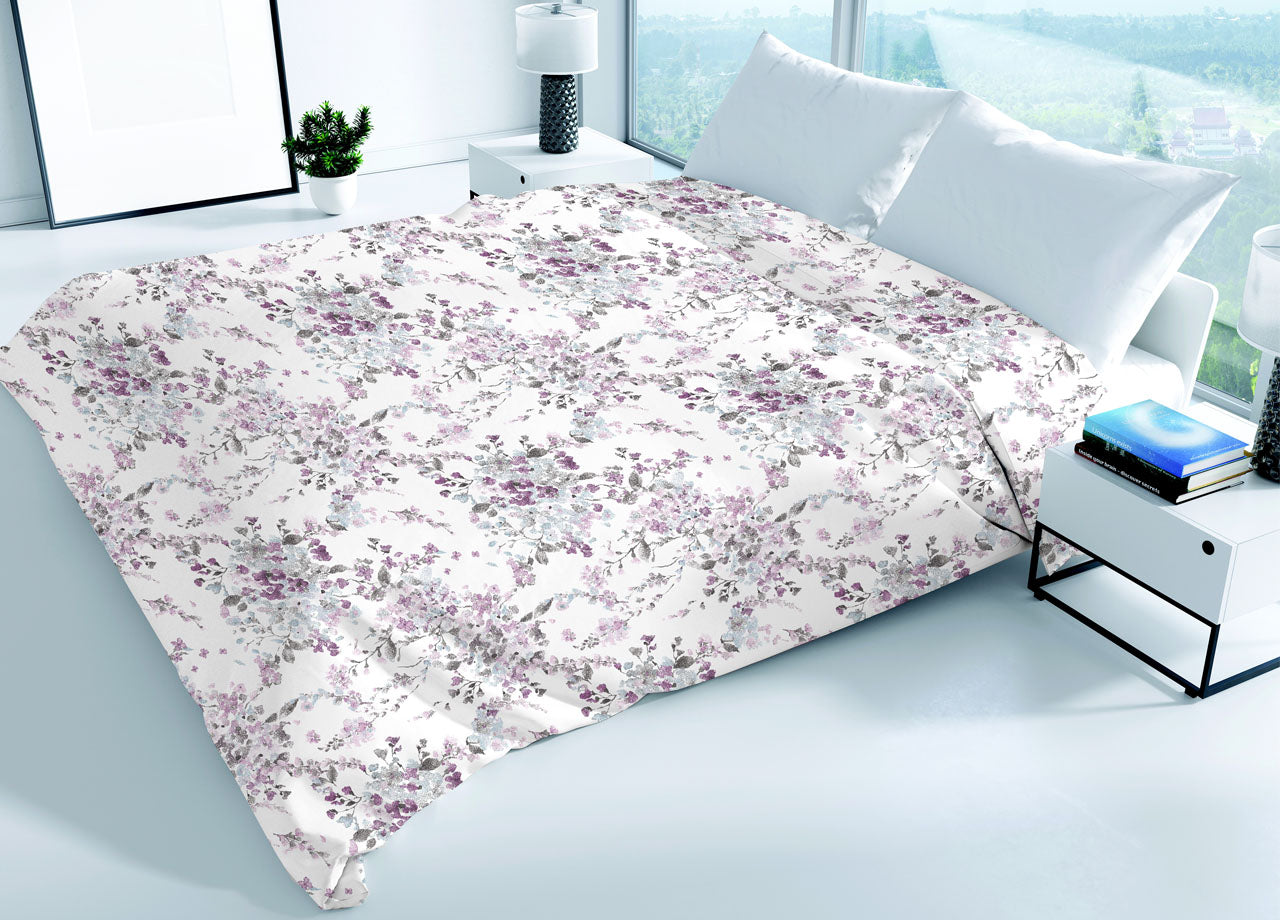 Copriletto Piquet Primavera Estate 100% Cotone Disegno Acquarello - Singolo - Acquarello