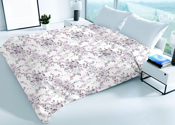 Copriletto Piquet Primavera Estate 100% Cotone Disegno Acquarello - Singolo - Acquarello