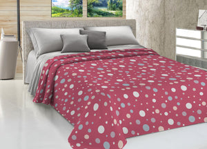 Copriletto Piquet Primavera Estate 100% Cotone Sofia Disegno La Palla - Matrimoniale - Rosso