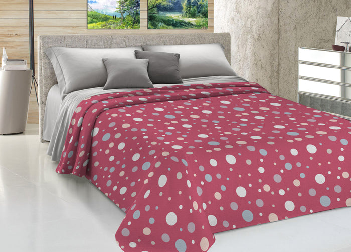 Copriletto Piquet Primavera Estate 100% Cotone Sofia Disegno La Palla - Matrimoniale - Rosso