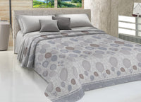Copriletto Piquet Primavera Estate 100% Cotone Disegno Palloncini - Matrimoniale - Grigio
