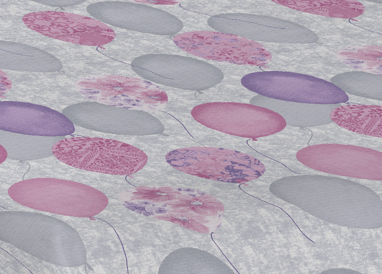 Copriletto Piquet Primavera Estate 100% Cotone Disegno Palloncini - Singolo - Rosa