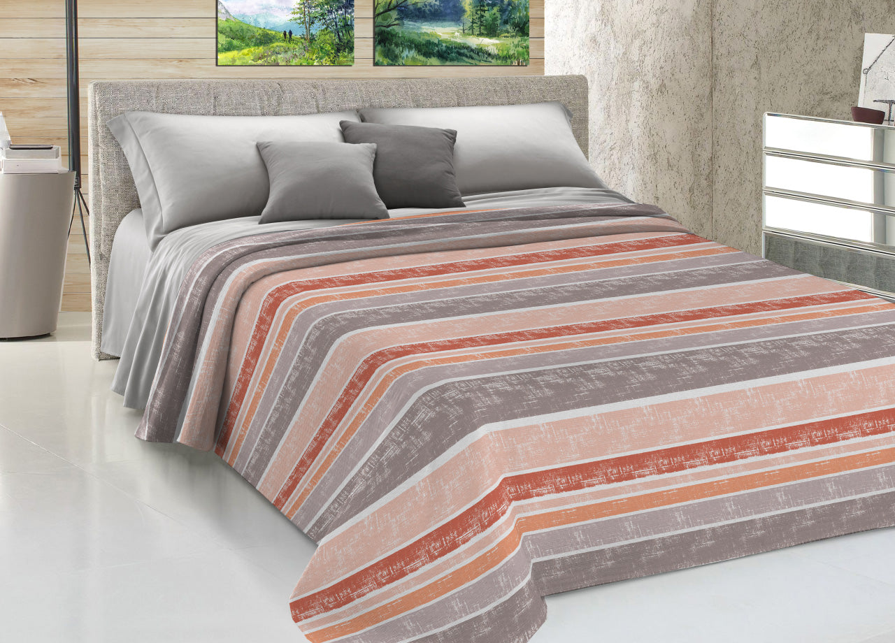Copriletto Piquet Primavera Estate 100% Cotone Sofia Disegno Rodrigo - Singolo - Arancio