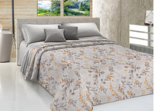 Copriletto Piquet Primavera Estate 100% Cotone Sofia Disegno Vittoria - Matrimoniale - Ocra