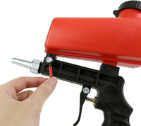 PISTOLA SABBIATRICE con SERBATOIO ARIA COMPRESSA PNEUMATICA UGELLO IN ACCIAIO