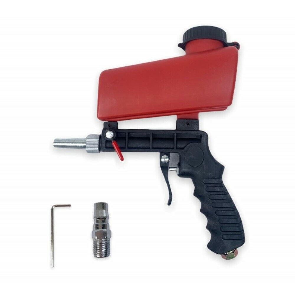 PISTOLA SABBIATRICE con SERBATOIO ARIA COMPRESSA PNEUMATICA UGELLO IN ACCIAIO