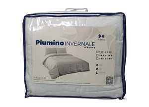 Interno Piumino Antiacaro Piumone Letto Invernale Anallergico 300gr Bianco Lavabile - Matrimoniale - Invernale