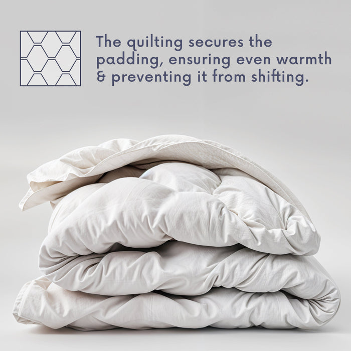 Piumino  Universale 200x220 cm 250 gr | Imbottitura in Ovatta Soft | Microfibra Anallergica Bianca | Letto Una Piazza e Mezza