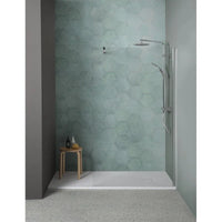 Piatto Doccia SFA Kinedo Pietraviva 120 x 80 cm in Resina Effetto Pietra Bianco Opaco